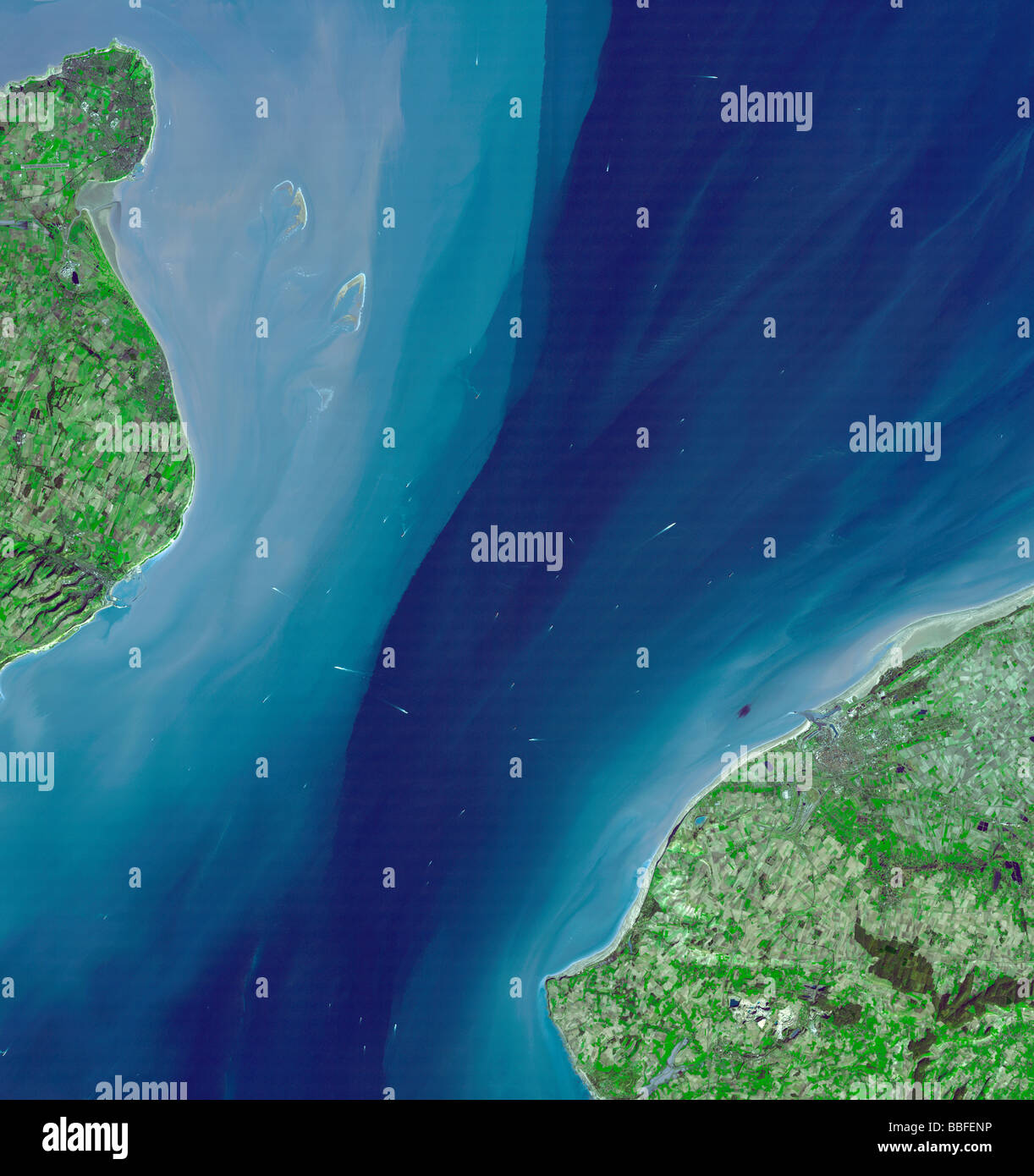 Computer verbessert Satellitenansicht Kanaltunnel Stockfoto