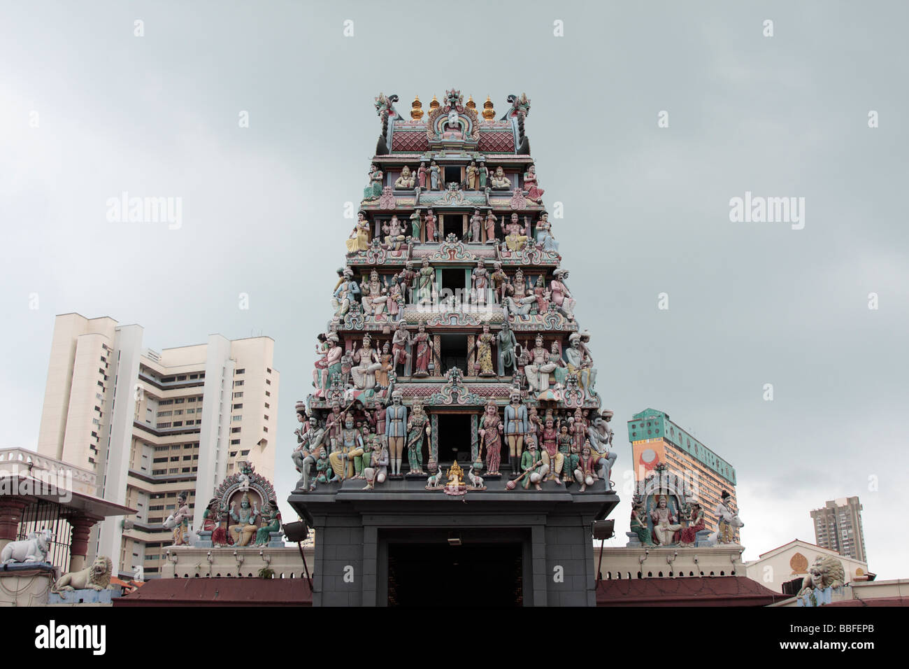 Sri Mariamman-Tempel in Chinatown Singapur Stockfoto