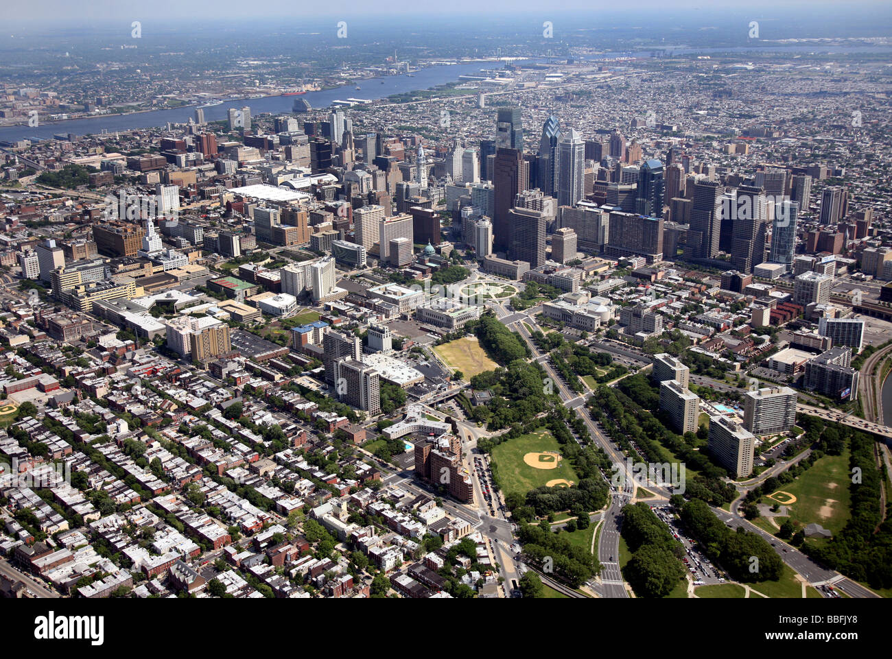 Luftaufnahme von Philadelphia, Pennsylvania, Vereinigte Staaten von Amerika Stockfoto