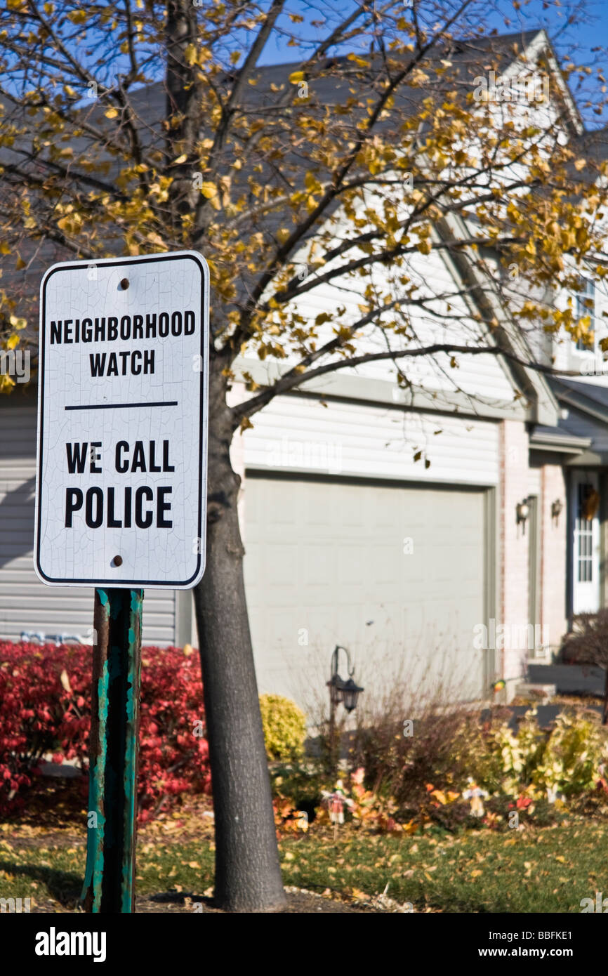 Neighborhood Watch wir rufen Polizei Stockfoto