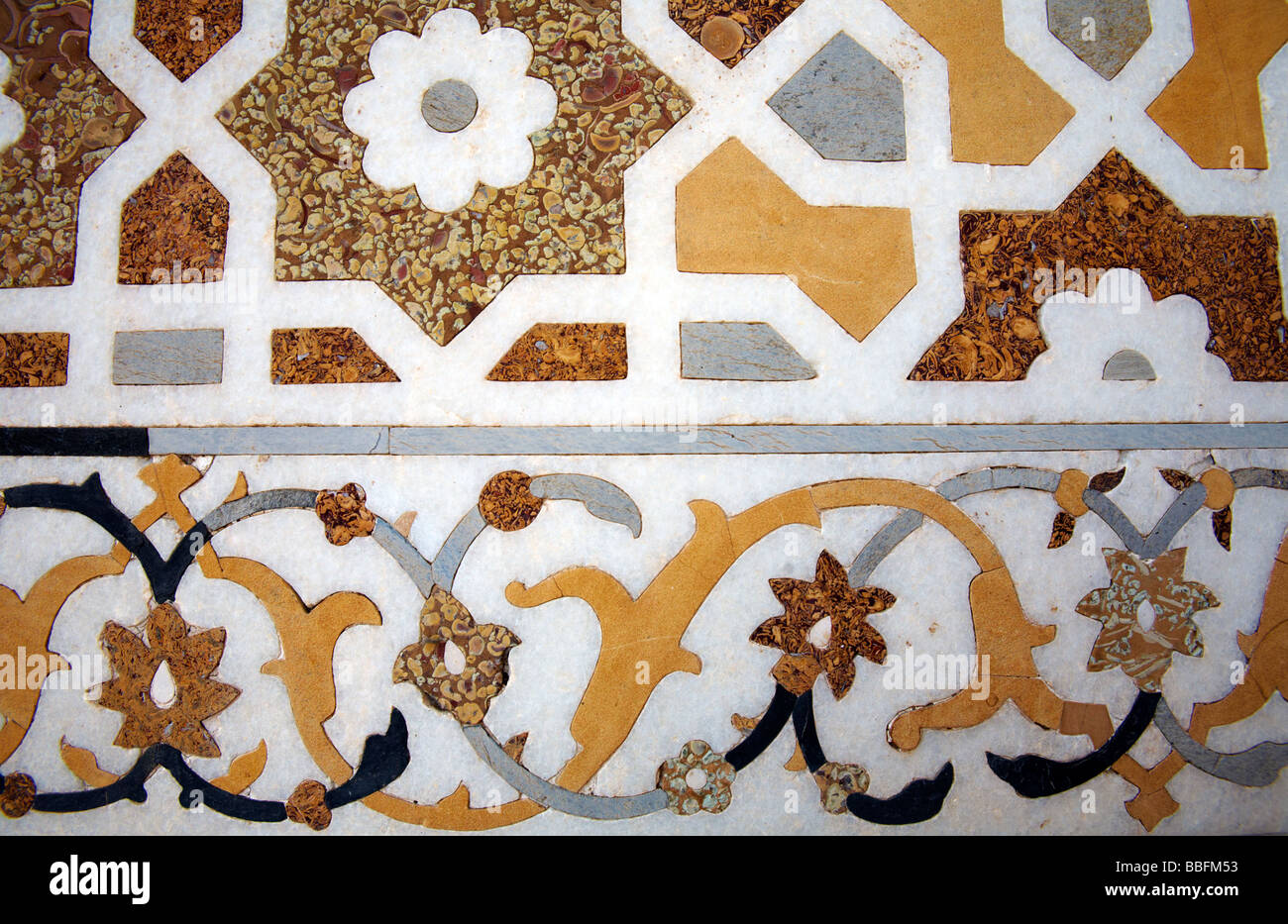 Marmor Mosaik Itimad-Ud-Daulah Agra Uttar Pradesh, Indien Stockfoto