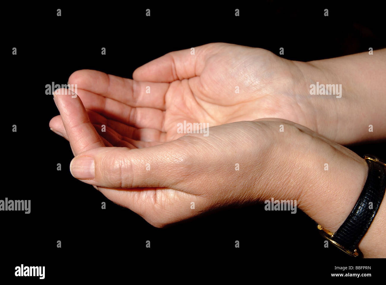 Ein paar der hohlen Hand Stockfoto