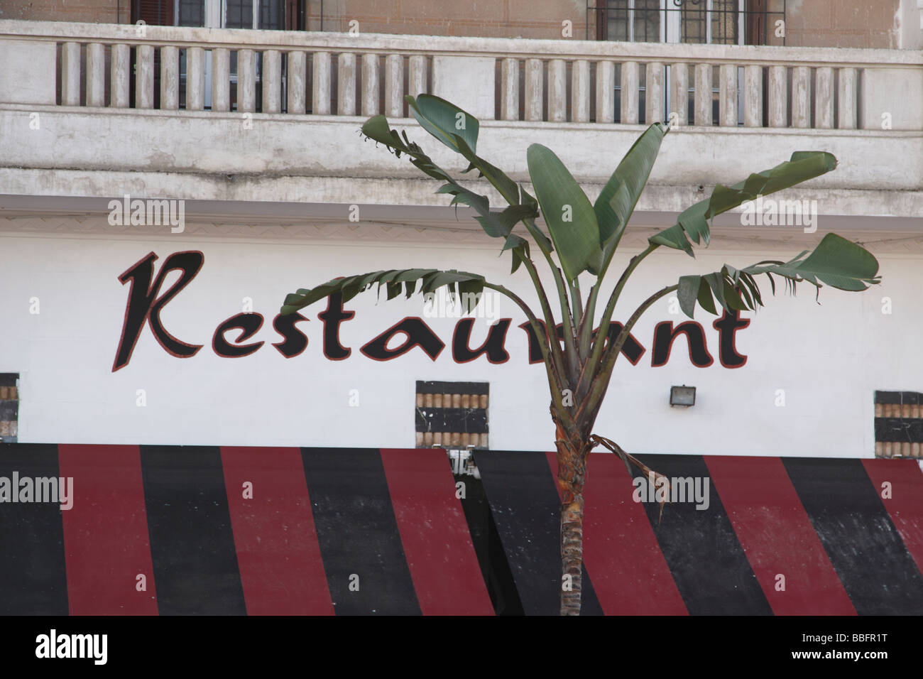 Afrika, Nordafrika, Marokko, Casablanca, Restaurant Zeichen Stockfoto