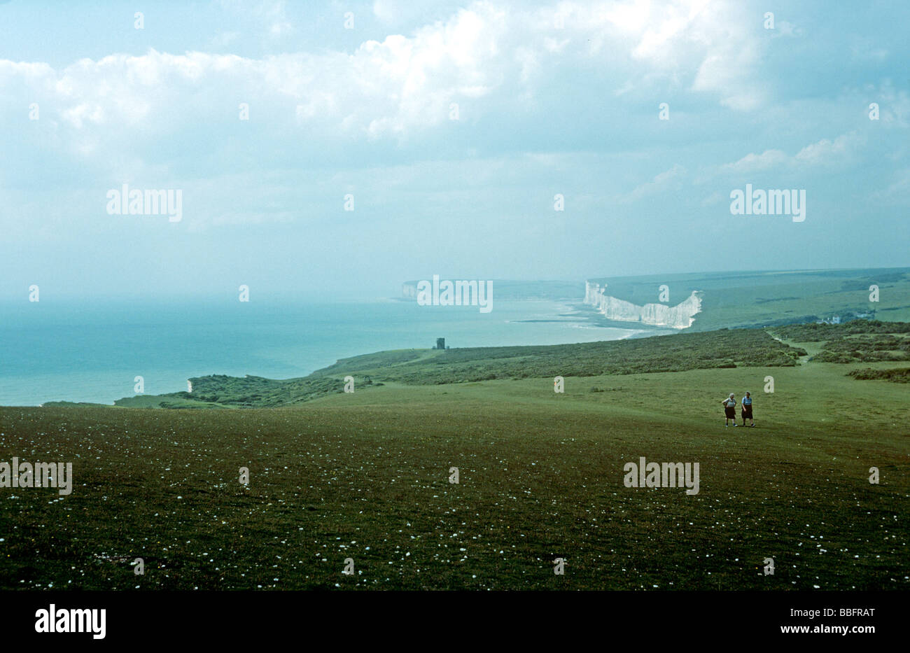 Blick in Richtung Birling Gap Southdowns Stockfoto