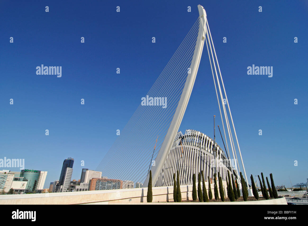 Moderne Brücke, Ciudad de Las Artes y de Las Ciencias, die Stadt der Künste und Wissenschaften