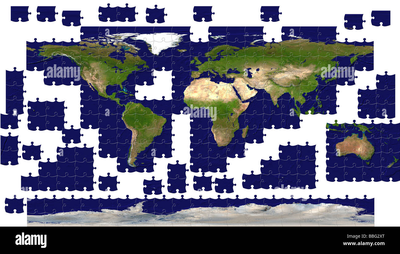 Globus Puzzle puzzle Stockfoto