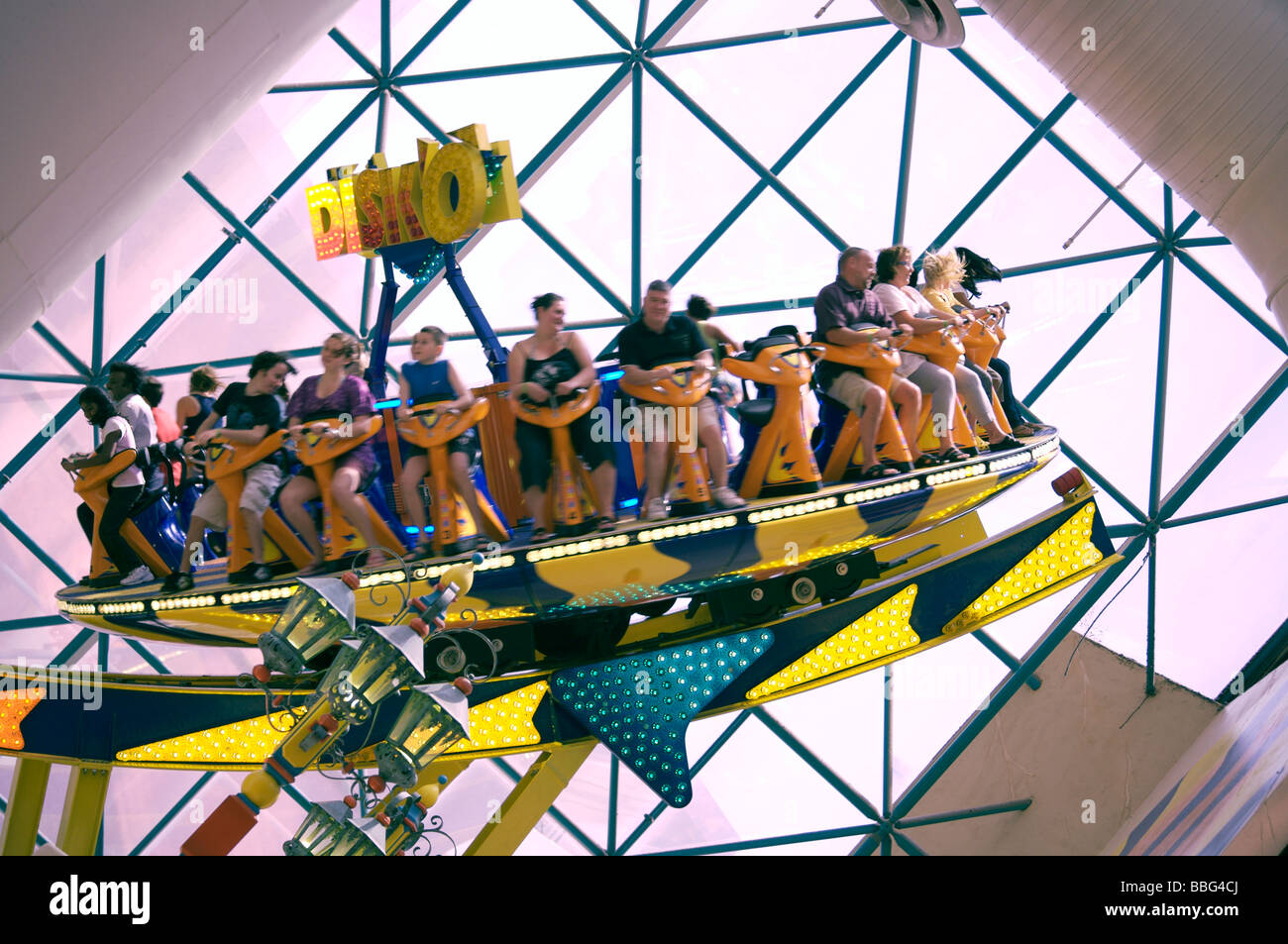 Disko-Kirmes-Fahrt im Circus Circus Las Vegas Stockfoto