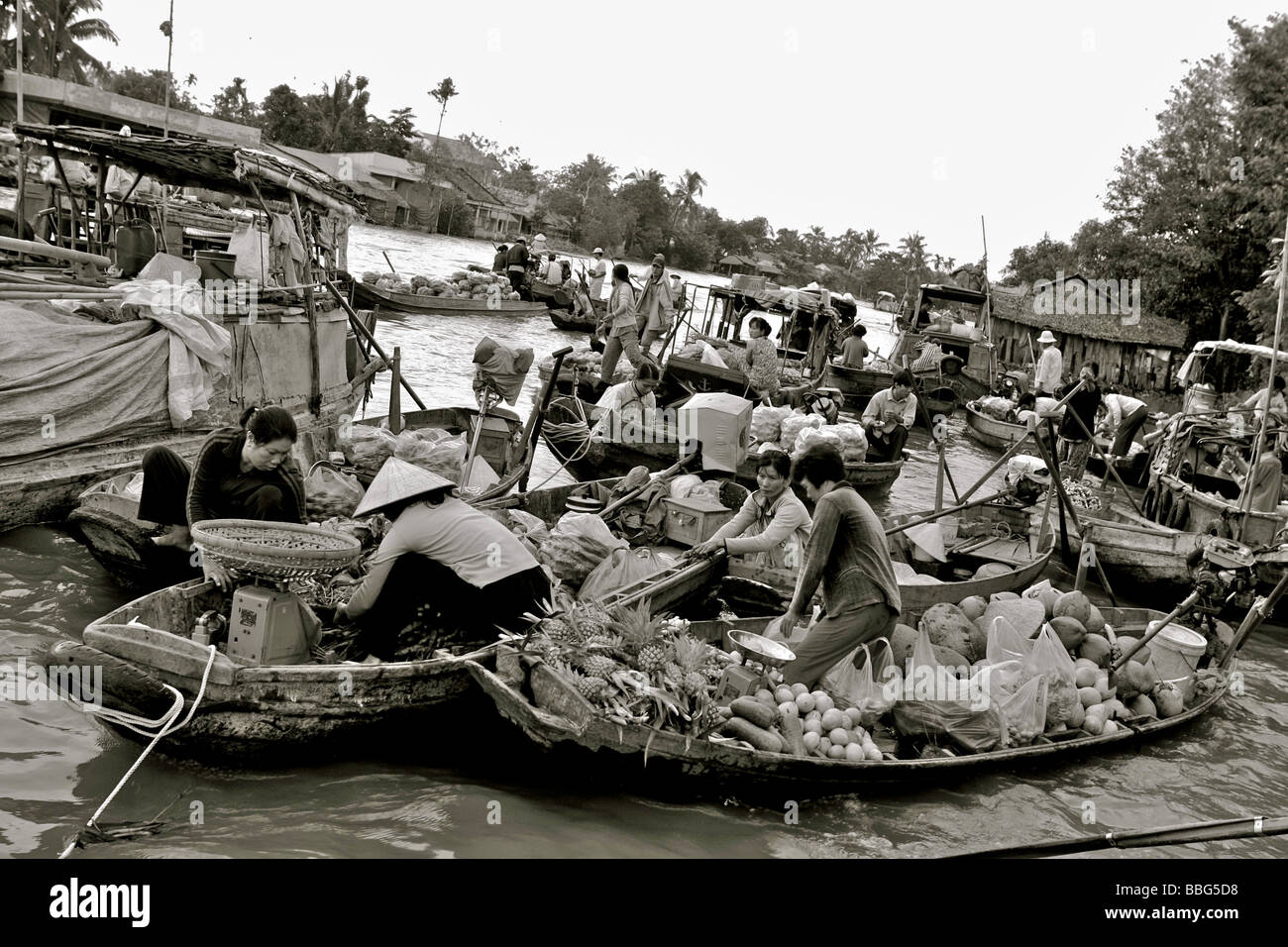 Phong Dien schwimmenden Markt Stockfoto