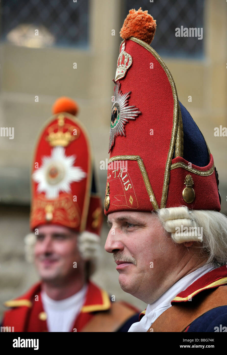 Leben im Barock, 18. Jahrhundert, preußische Uniform der Potsdam Giants,  Schiller Jahrhundertfest Festival, Marbach bin Stockfotografie - Alamy