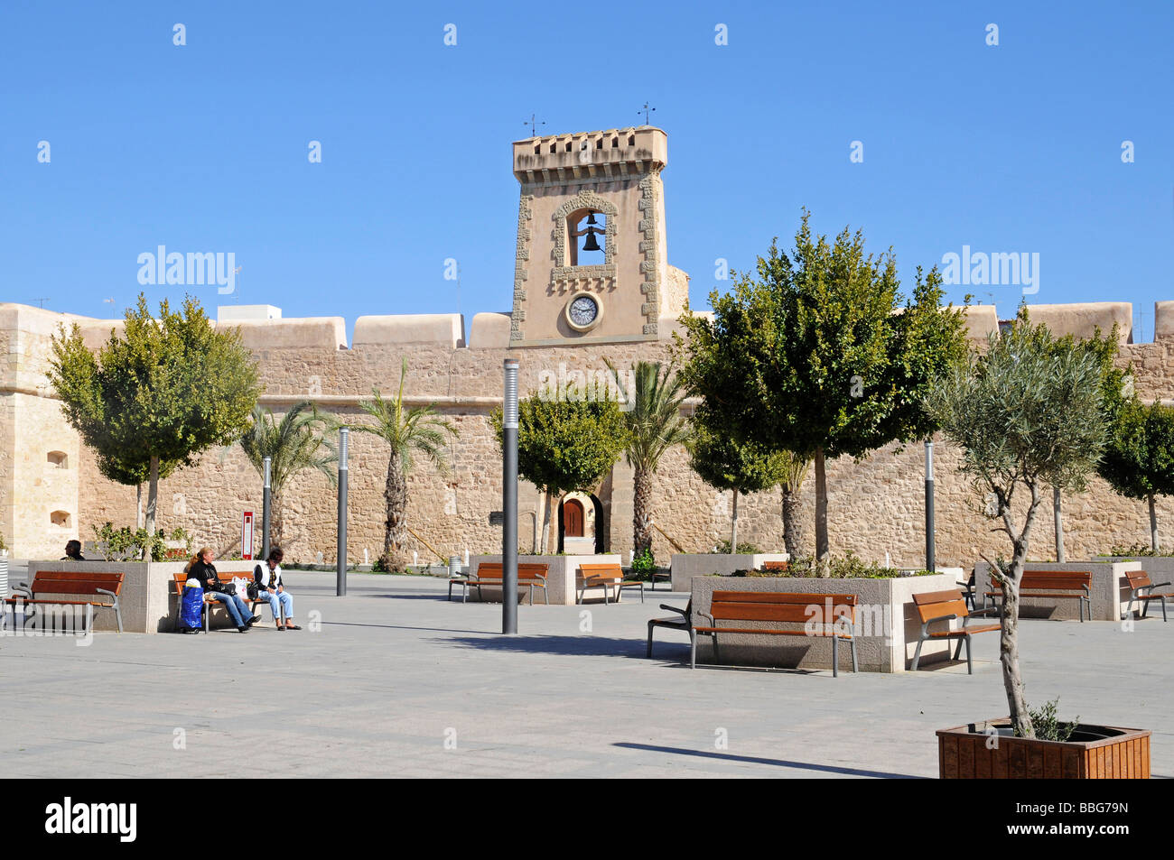 Altstädter Ring, Castillo Fortaleza, Burg, Festung, Kulturzentrum, Museum, Santa Pola, Alicante, Costa Blanca, Spanien, Europa Stockfoto