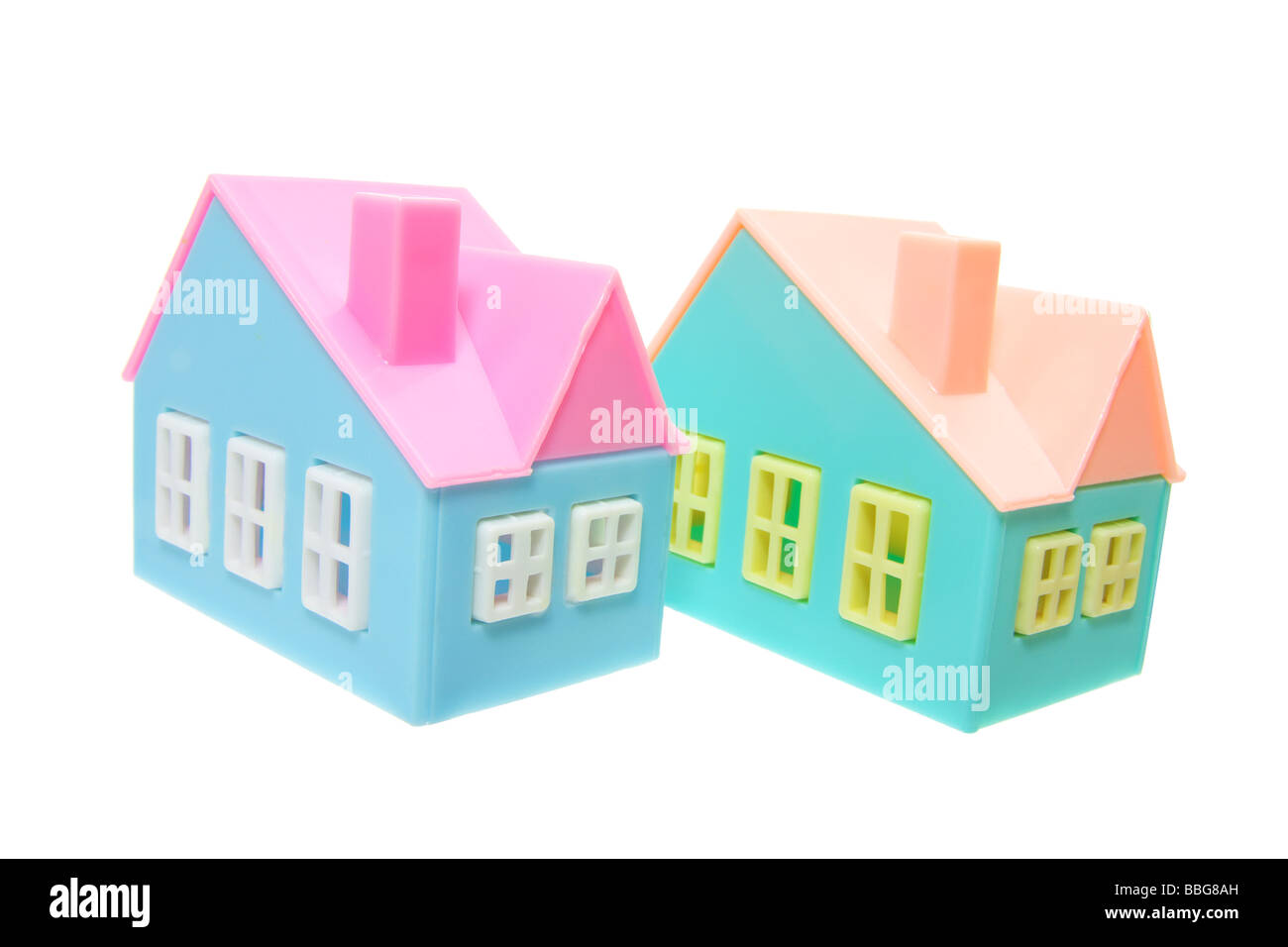 Kunststoff-Spielzeug-Häuser Stockfoto