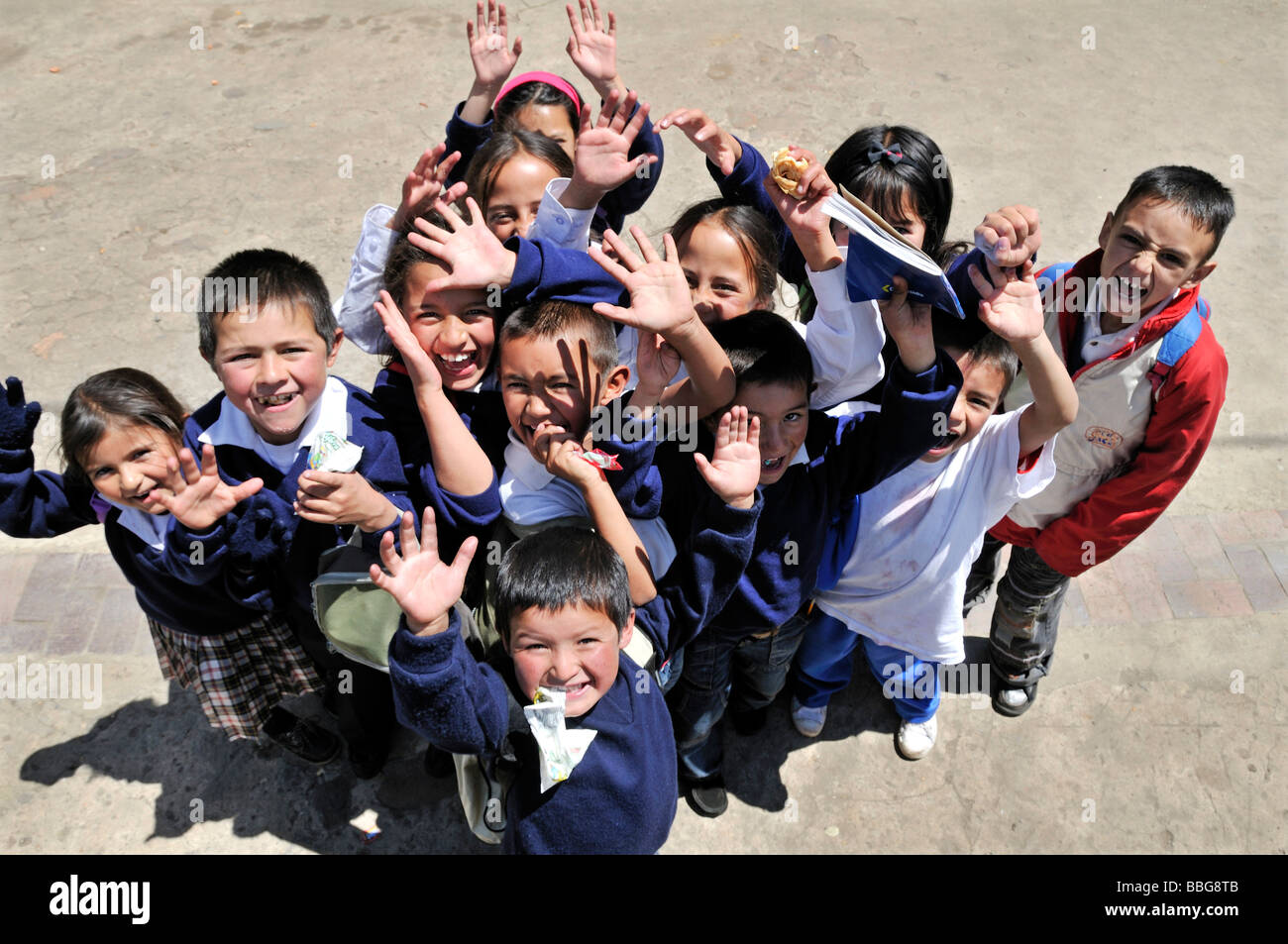 Kinder in der Schule Uniformen, Bogotá, Kolumbien, Südamerika Stockfoto