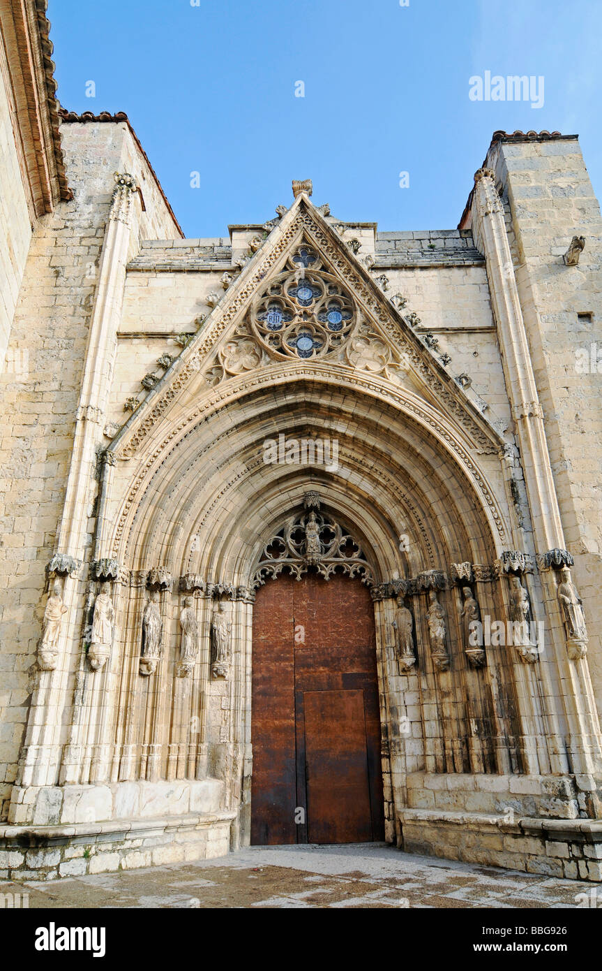 Portal, Arciprestal Iglesia de Santa María la Mayor, Kirche, Basilika, Morella, Castellon, Valencia, Spanien, Europa Stockfoto