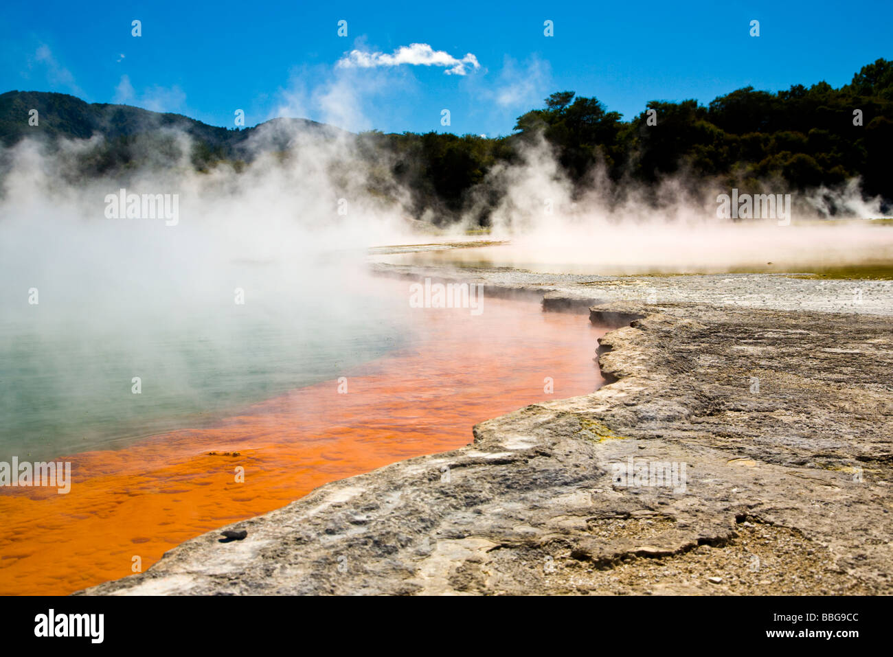 Champagne Pool Wai o Tapu Rotorua Nordinsel Neuseeland Stockfoto