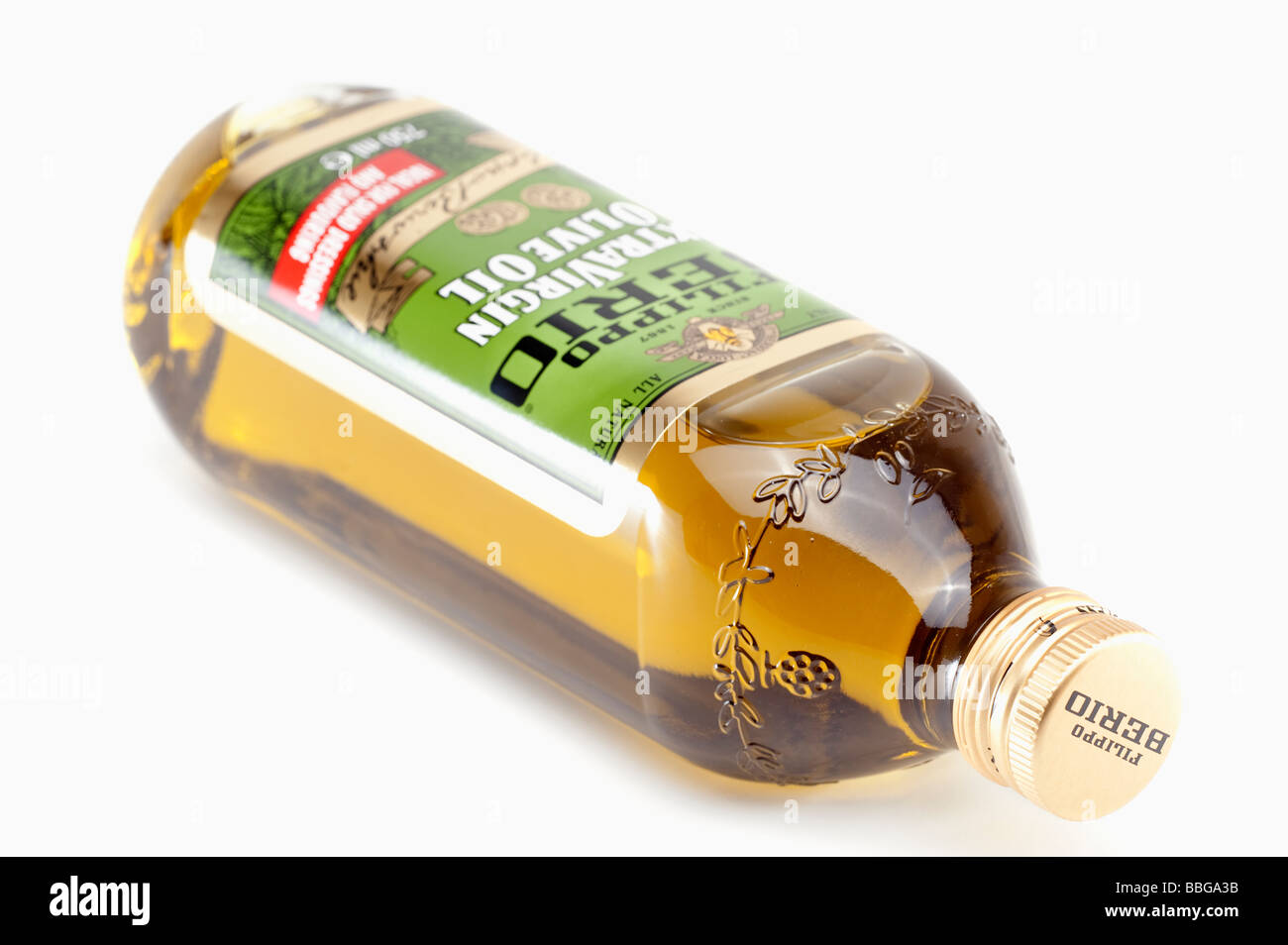 Festgelegten Flasche extra natives Olivenöl "Filippo Berio" Stockfoto