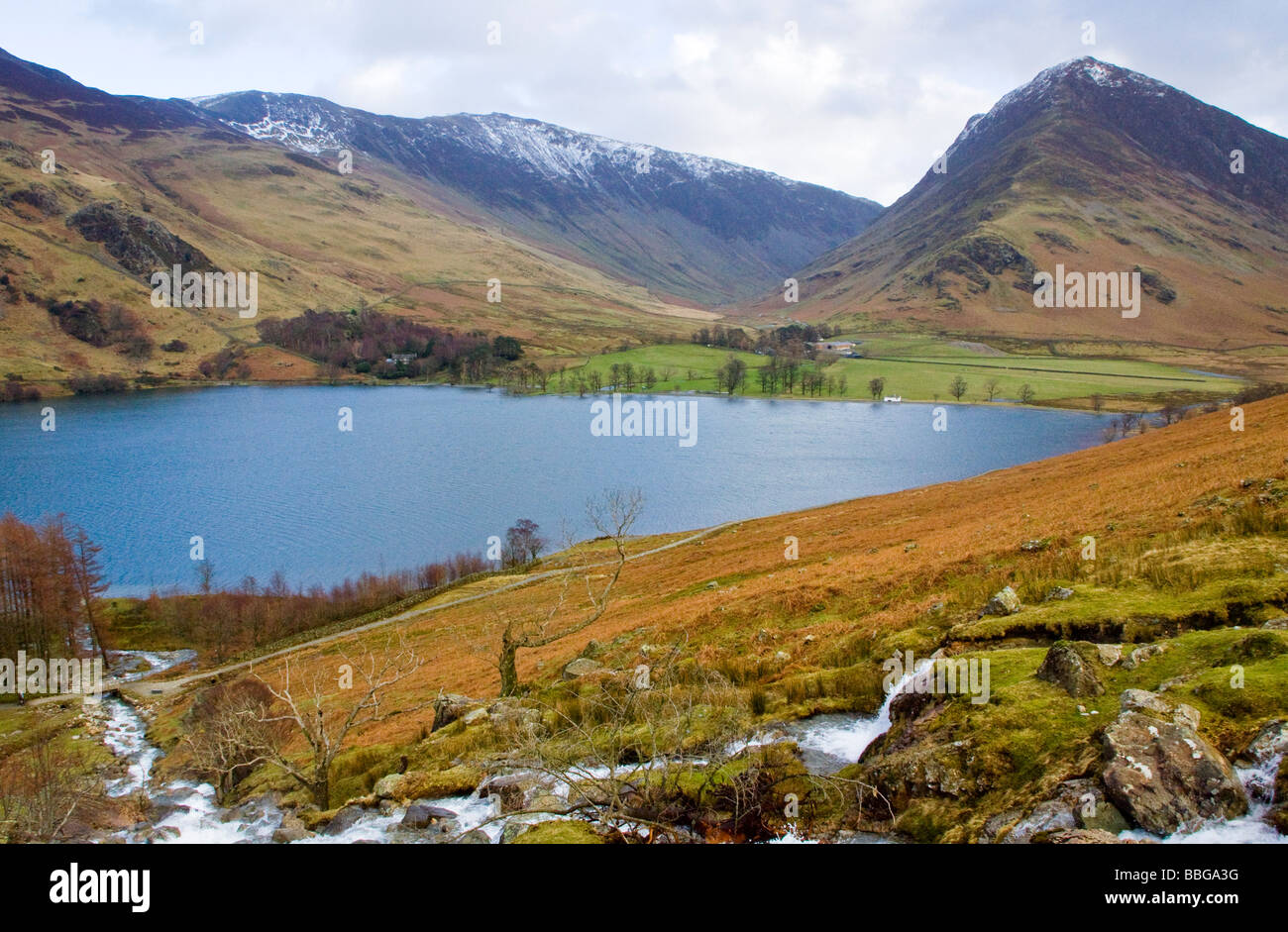 Britische Winterlandschaft in den Lake District National Park Cumbria Stockfoto