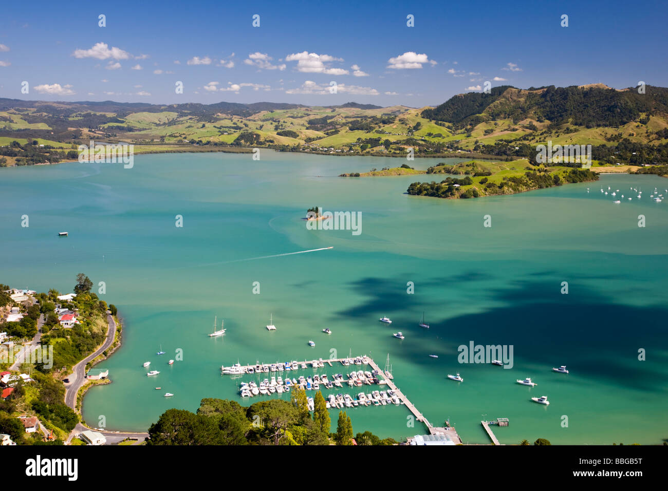 Whangaroa Harbour aus St Paul Rock Nordinsel Neuseeland Stockfoto