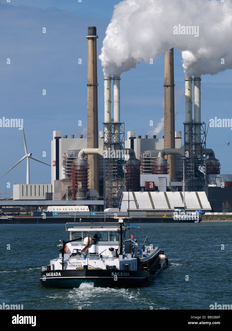 Rijnmond Centrale Powerplant Eon Firma Hafengebiet Rotterdam Zuid Holland Niederlande Stockfoto