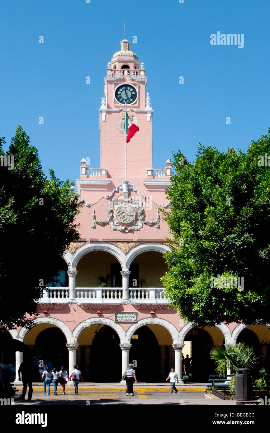 Rathaus Palacio Municipal auf dem Plaza Mayor Platz in Merida, Yucatan