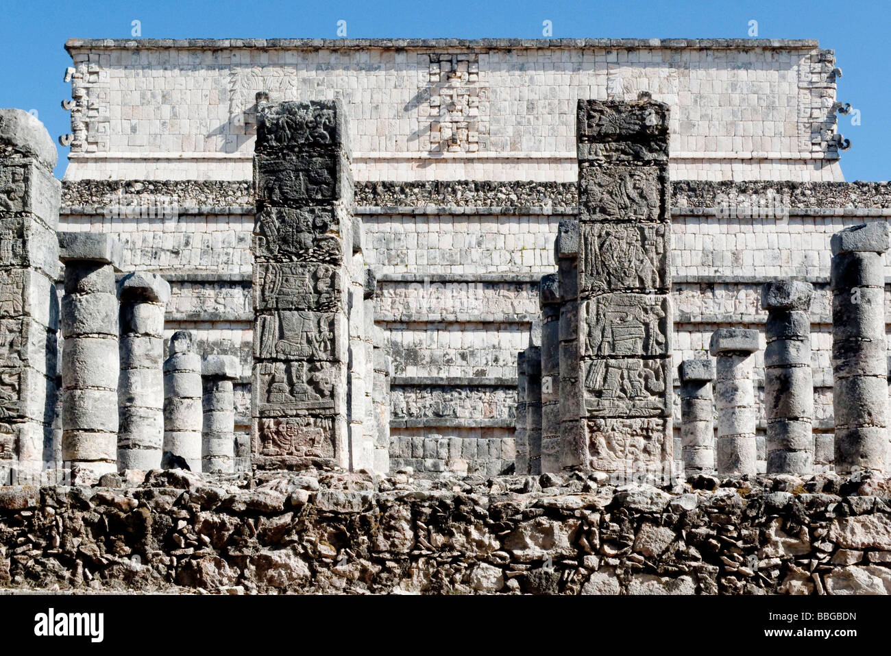 Gruppe der Tausend Säulen, in Chichen Itza, Yucatan, Mexiko, Mittelamerika Stockfoto