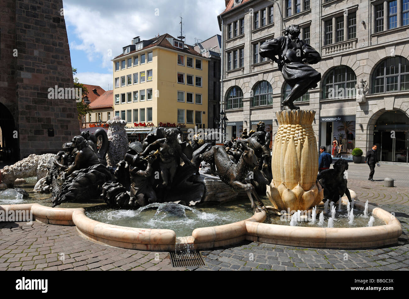 Brunnen "Ehekarussell", Ehe Karussell, Nürnberg, Middle Franconia, Bayern, Deutschland, Europa Stockfoto