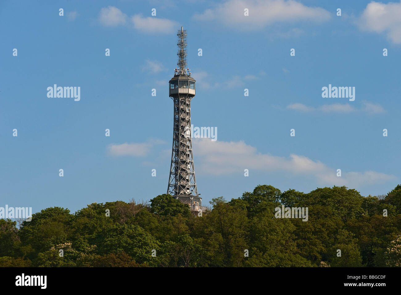 Petrin-Turm auf Laurence Hill, Prag, Tschechische Republik, Europa Stockfoto