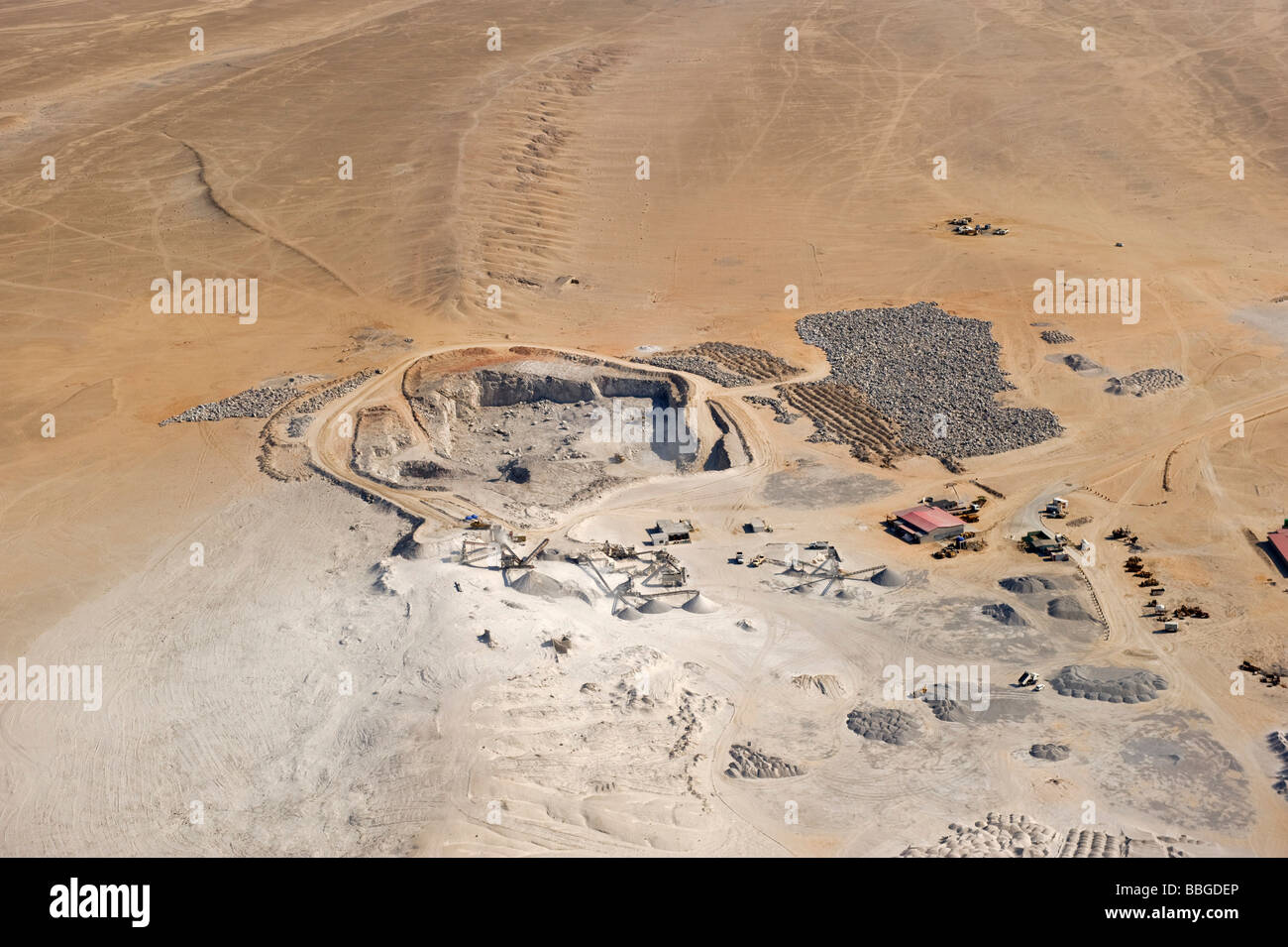 Bergwerk in der Nähe von Swakopmund, Luft-Einlass, Namibia, Afrika Stockfoto