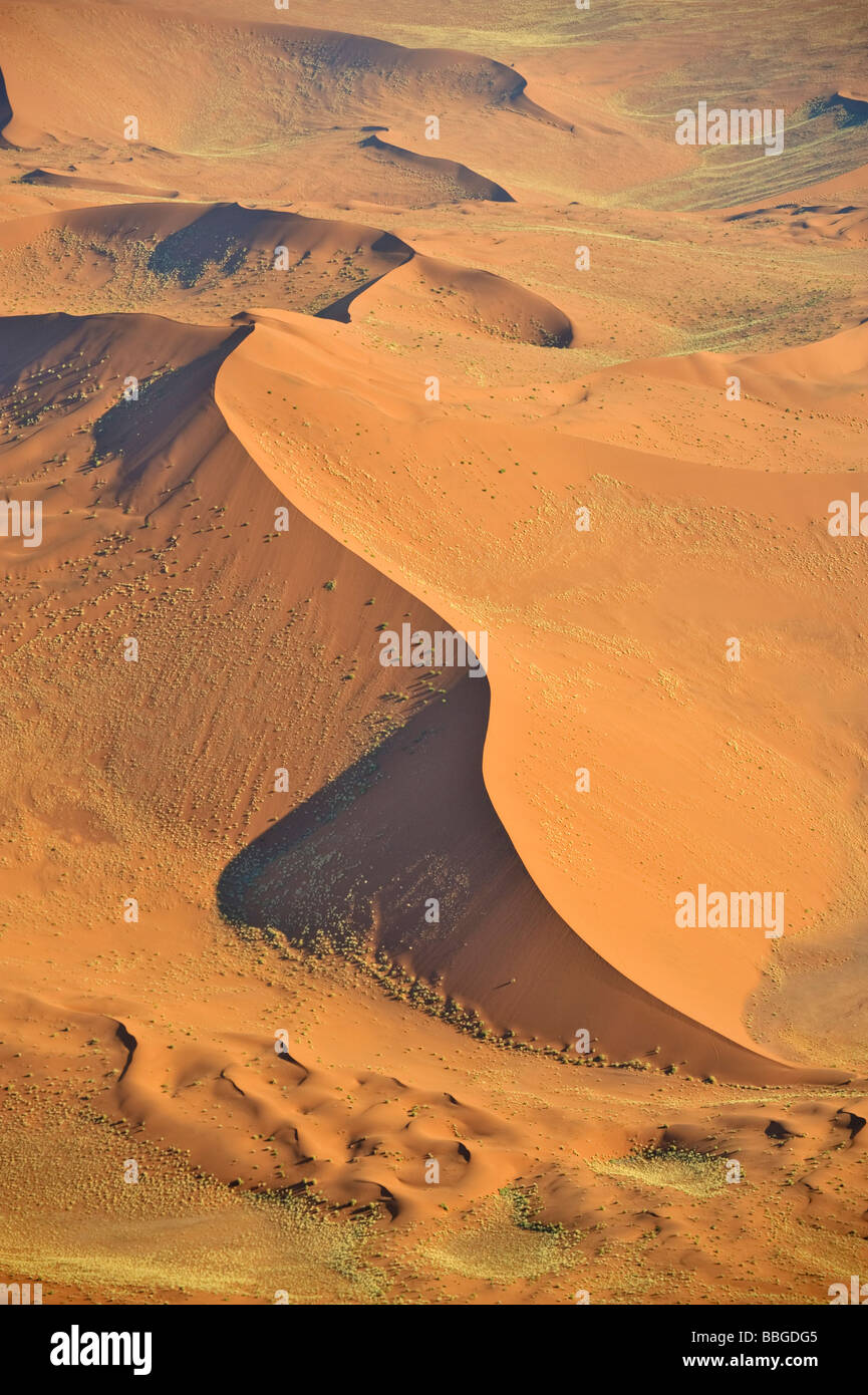 Dünen in der Nähe von Sesriem, Luftbild, Namibia, Afrika Stockfoto