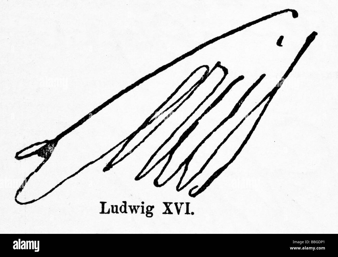Unterschrift von Ludwig XVI. Stockfoto