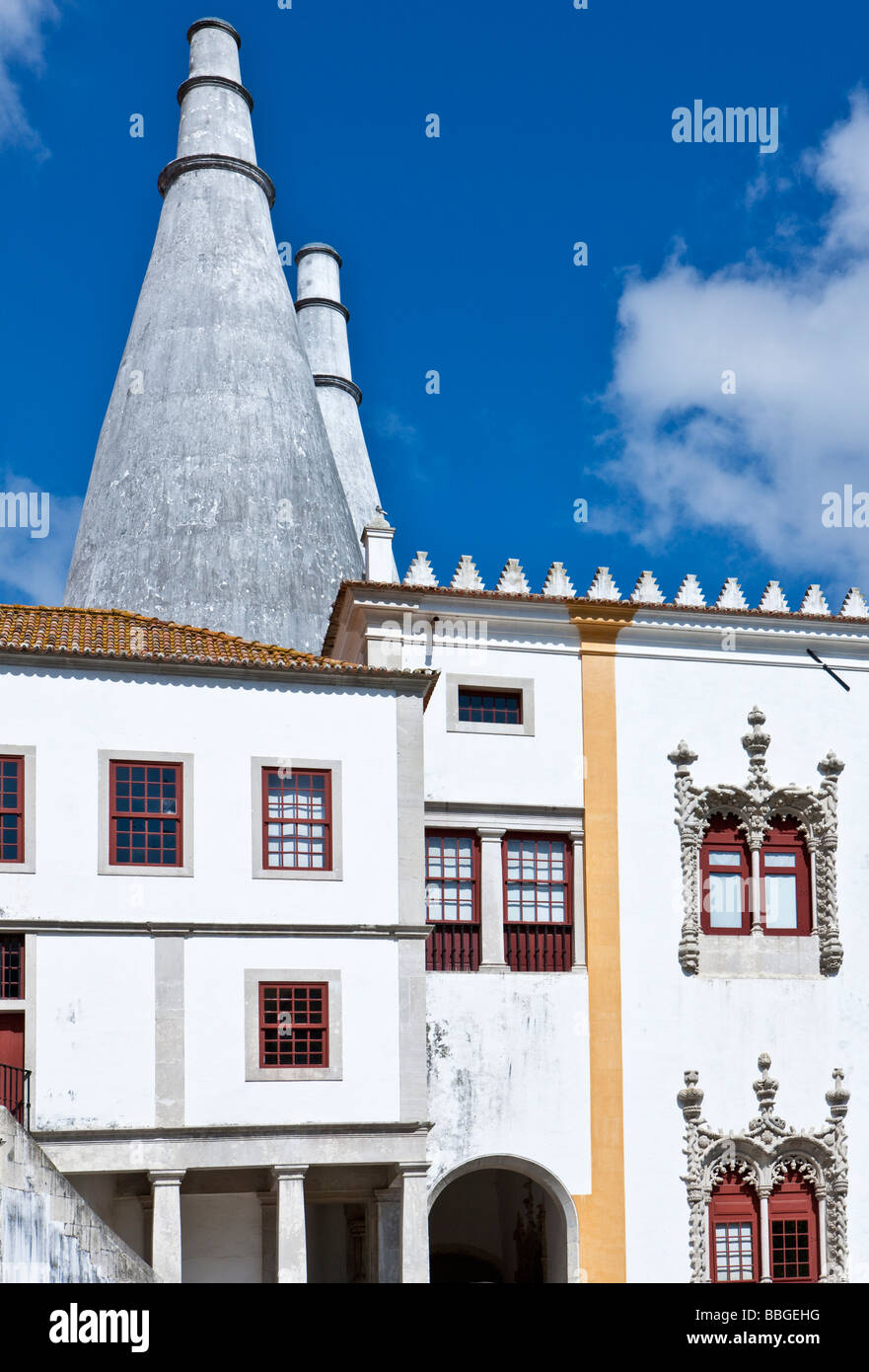 Sintra, der Palacio National (Paco Real) Stockfoto