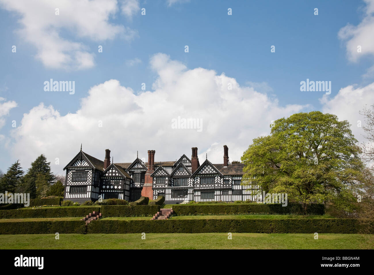 Bramall Hall. Bramhall, Stockport, grösseres Manchester, Vereinigtes Königreich. Stockfoto