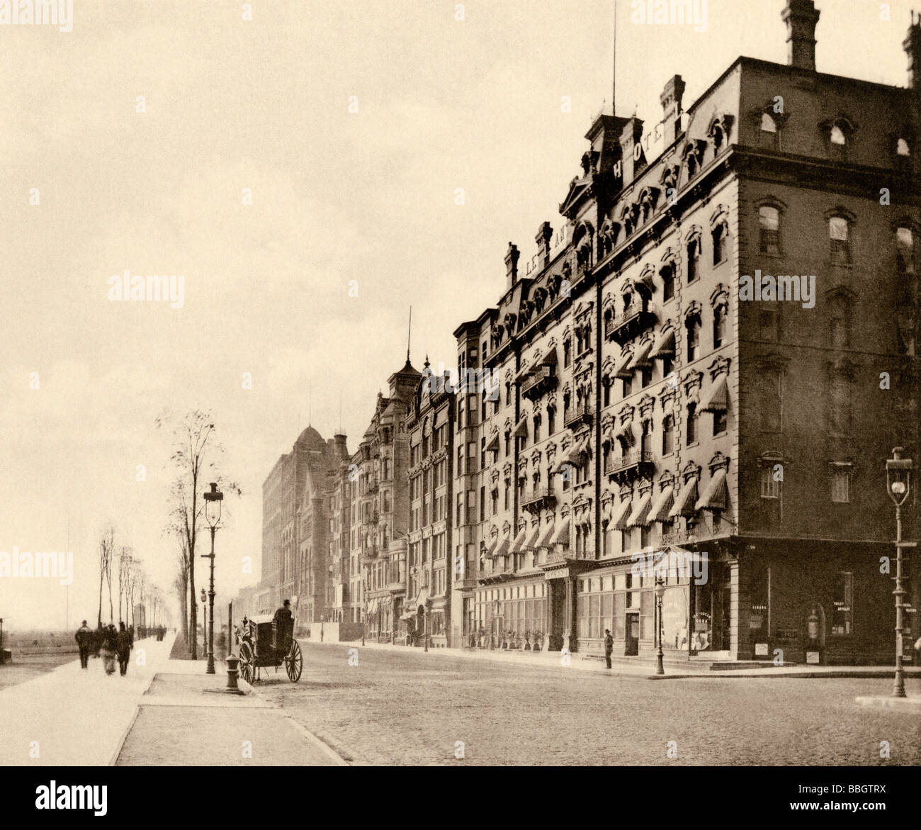 Leland Hotel auf der Michigan Avenue Chicago 1890. Albertype (Foto) Stockfoto