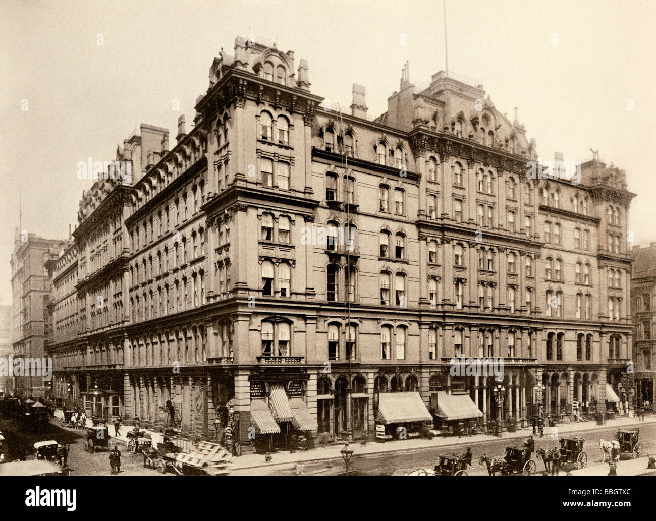 Grand Pacific Hotel in Chicago 1890. Albertype (Foto) Stockfoto