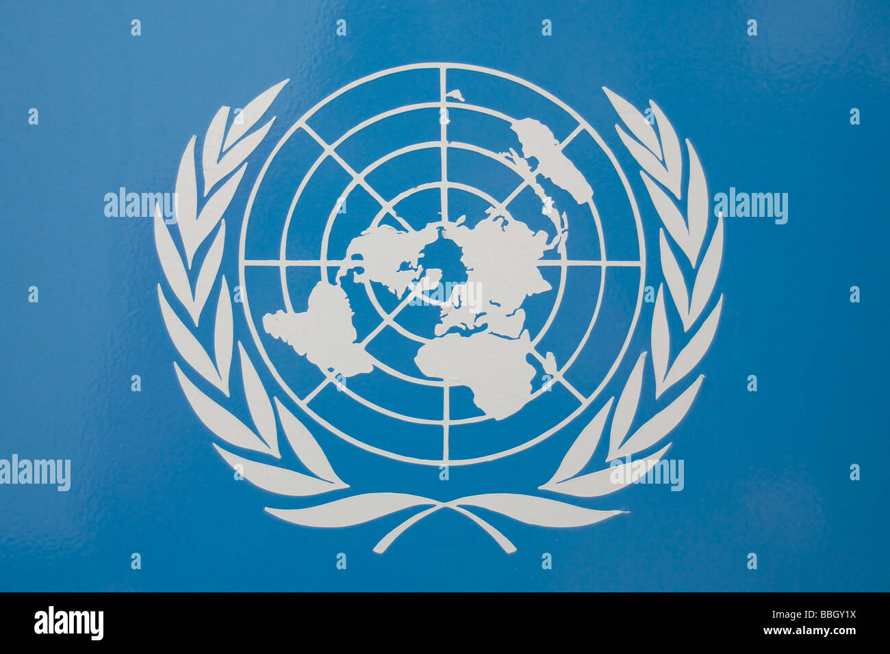 Symbol der Vereinten Nationen Stockfoto