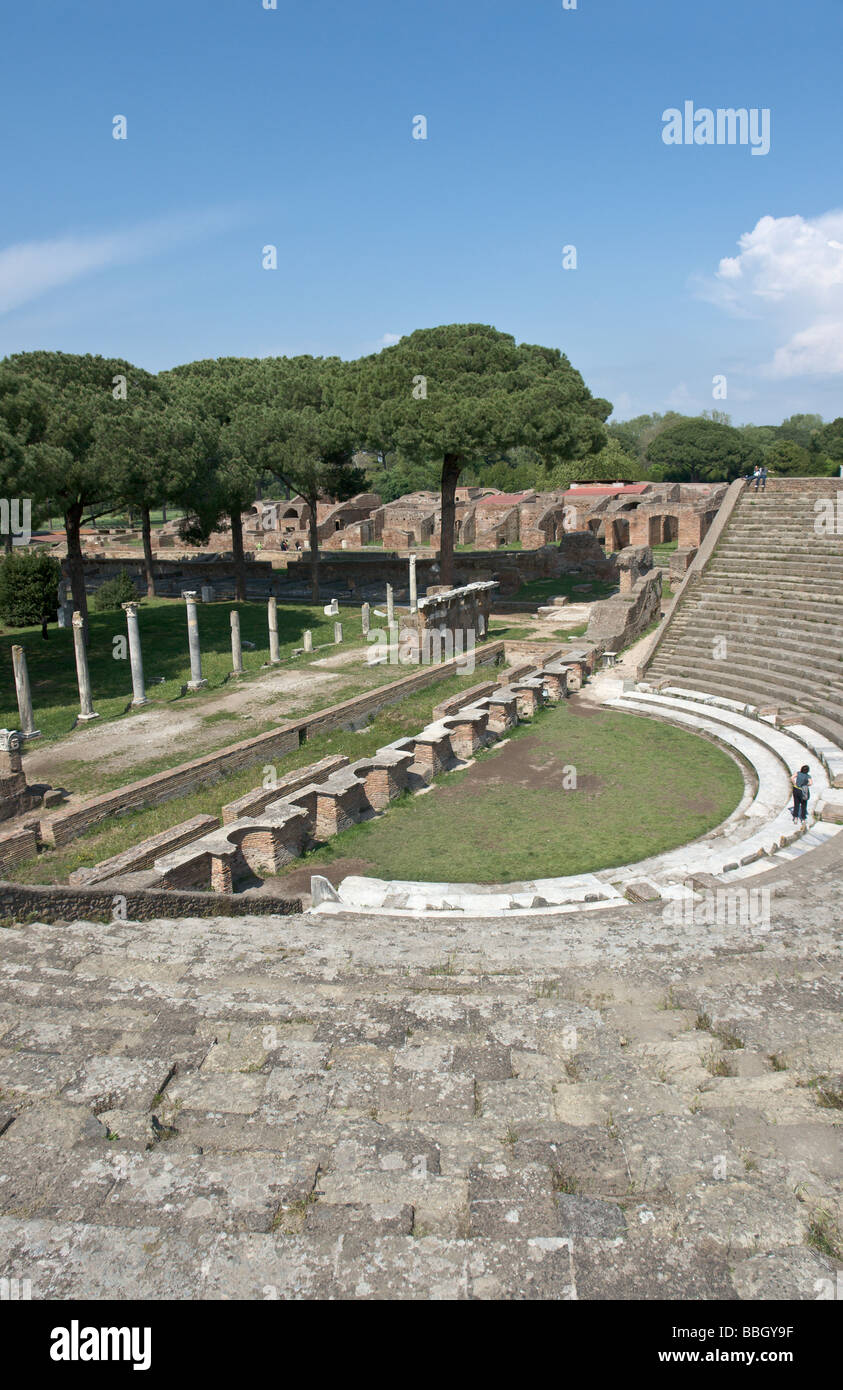 Rom, Ostia Antica. Das Theater Stockfotografie Alamy