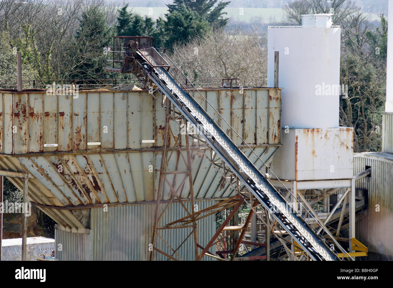 Detail von einem Brecher in einem Steinbruch Stockfoto