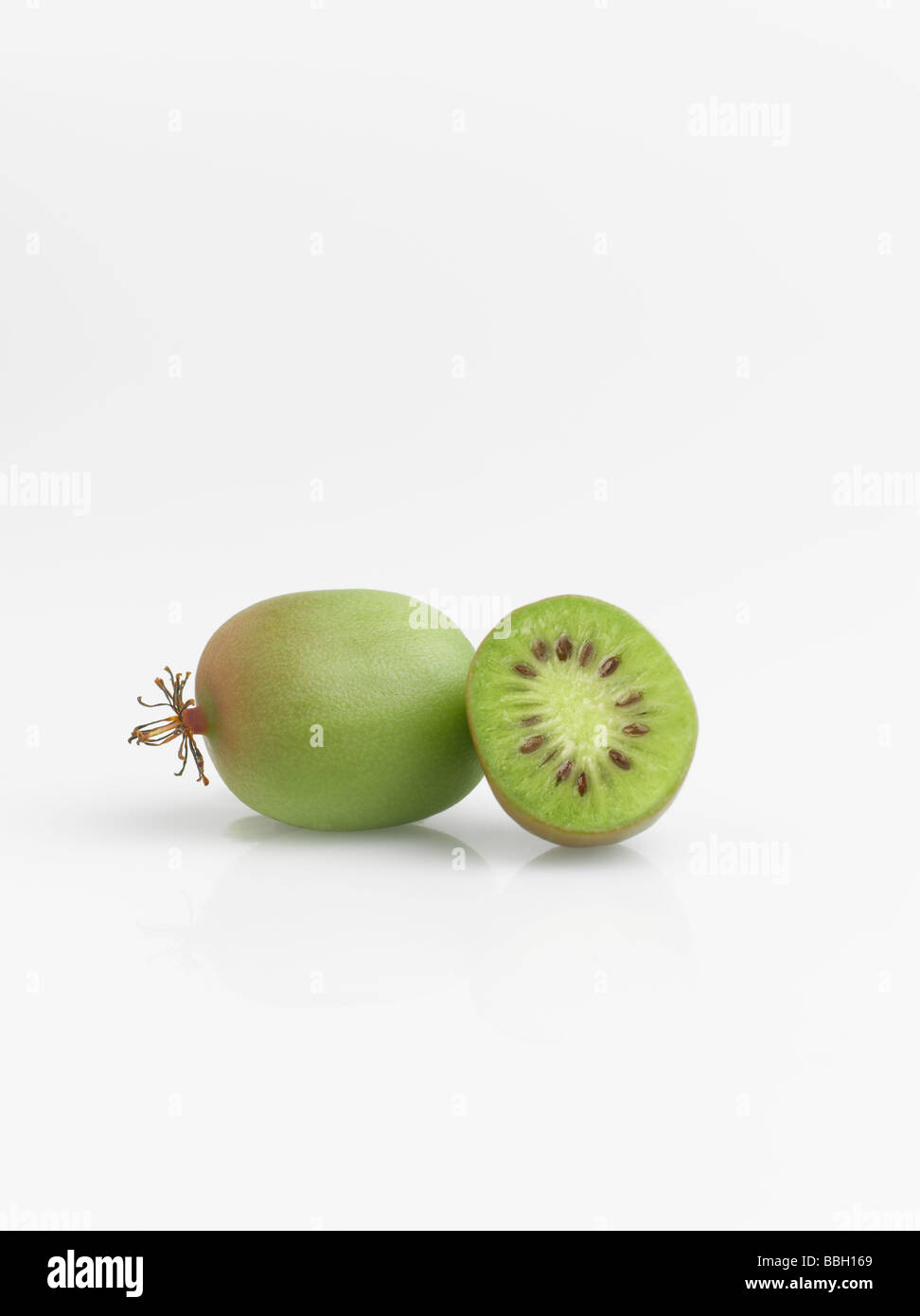 Winterharte Kiwifrucht isoliert auf weißem Hintergrund Stockfoto