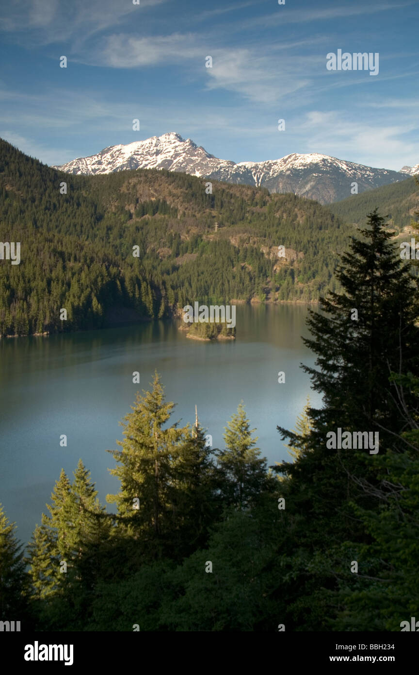 Diablo Lake und Dam in den Nord-Kaskaden der US-Bundesstaat Washington Stockfoto