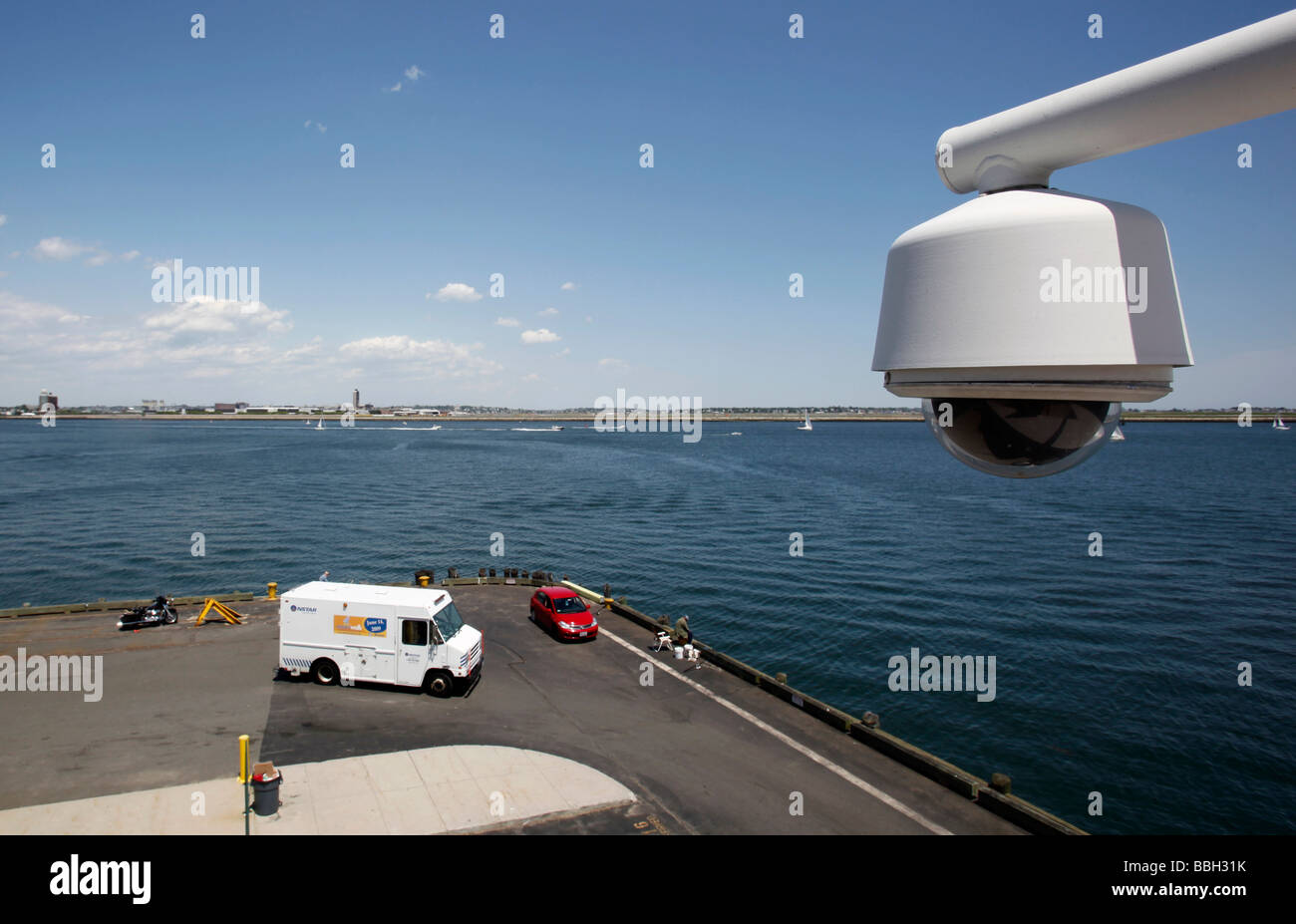 Überwachungskamera, Boston Harbor Stockfoto