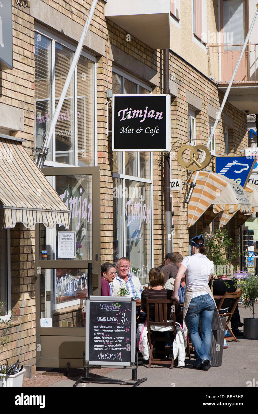 Sidewalk Café bar Mariehamn Aland-Finnland Stockfoto