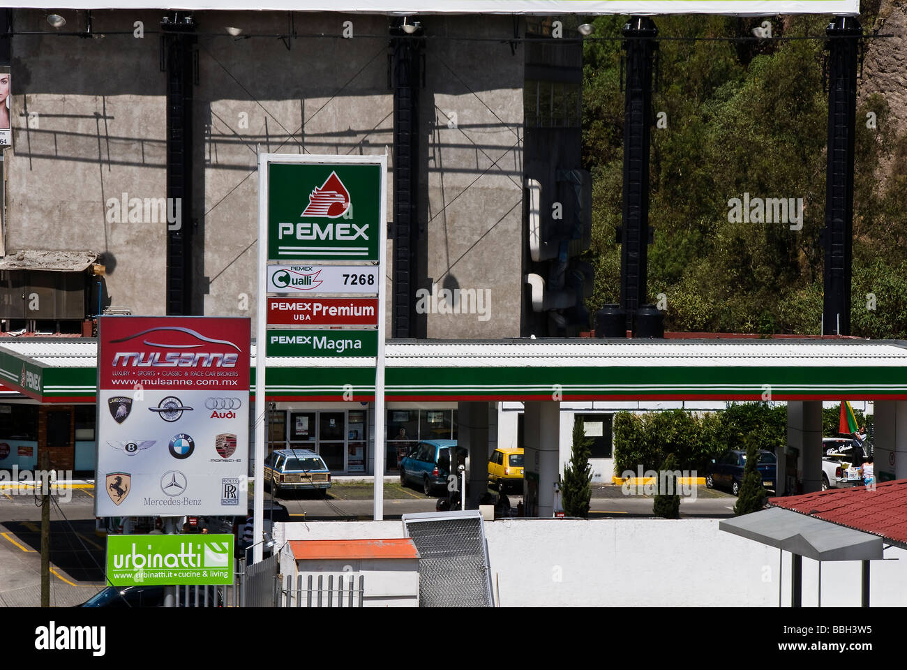 Pemex-Tankstelle in Mexiko-Stadt Stockfoto