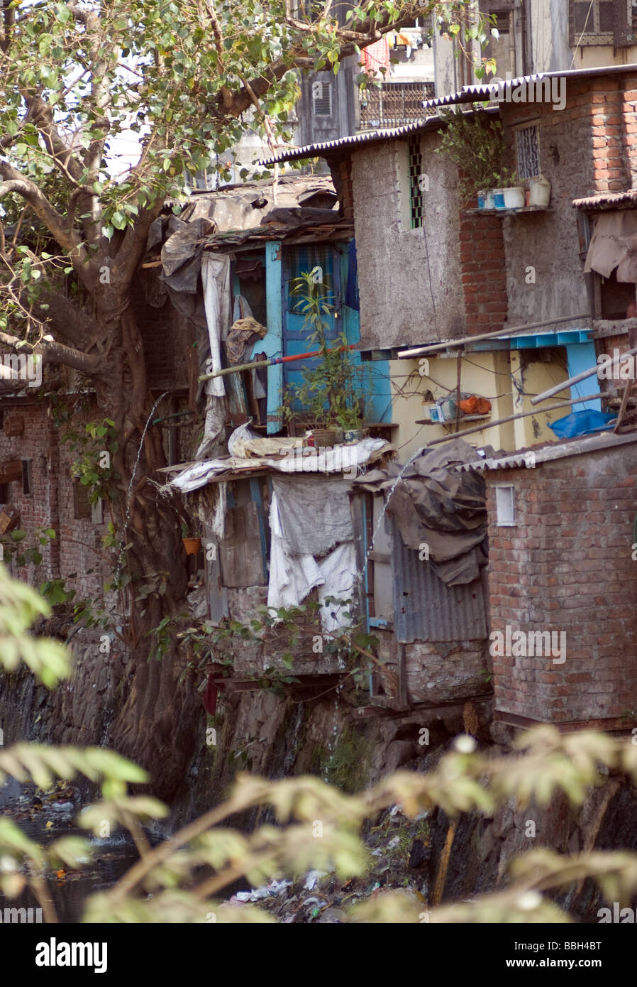 ein Blick auf die Slums von mumbai Stockfoto