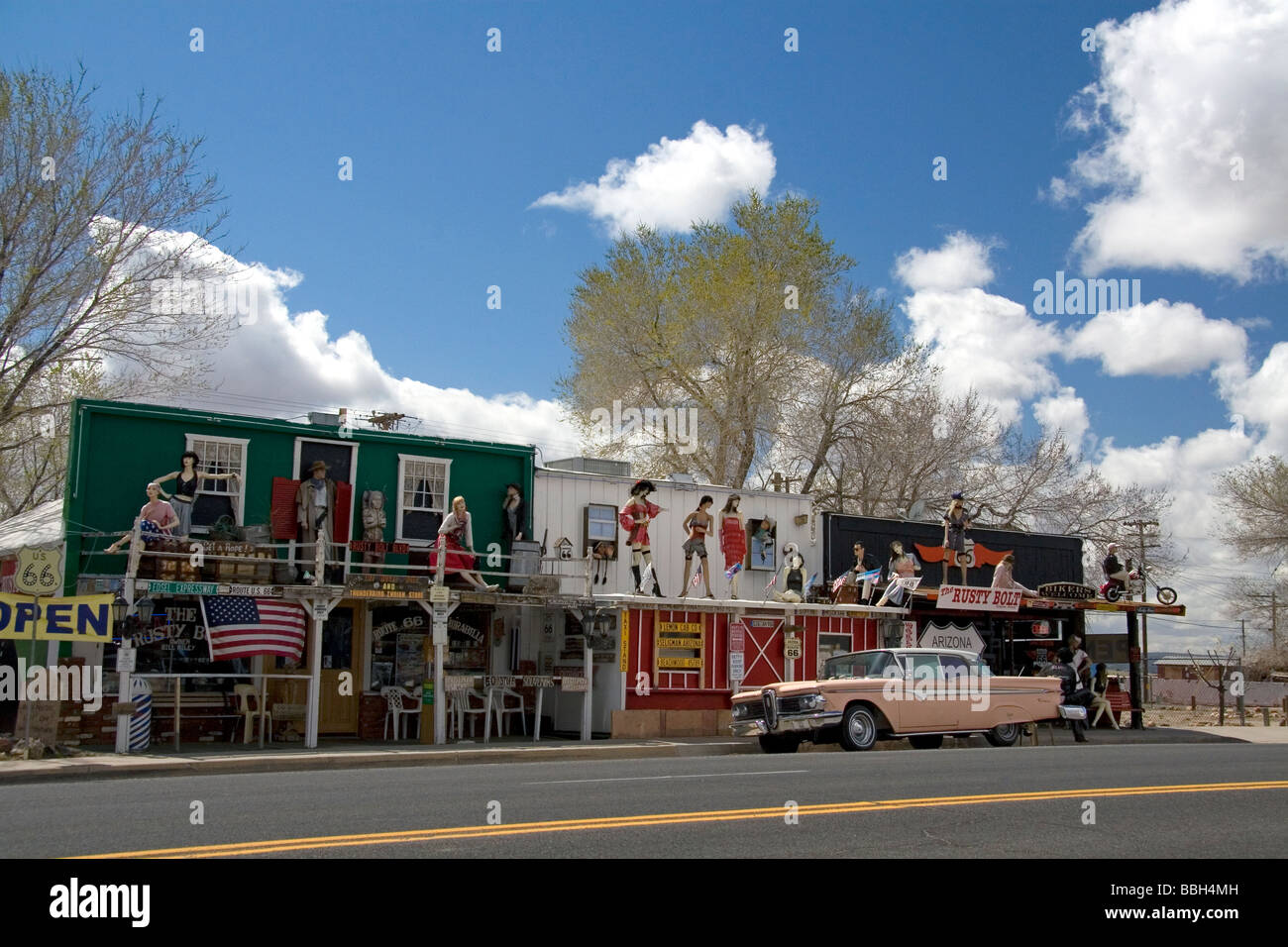 Historische U S Route 66 durch die Stadt von Seligman Arizona USA Stockfoto