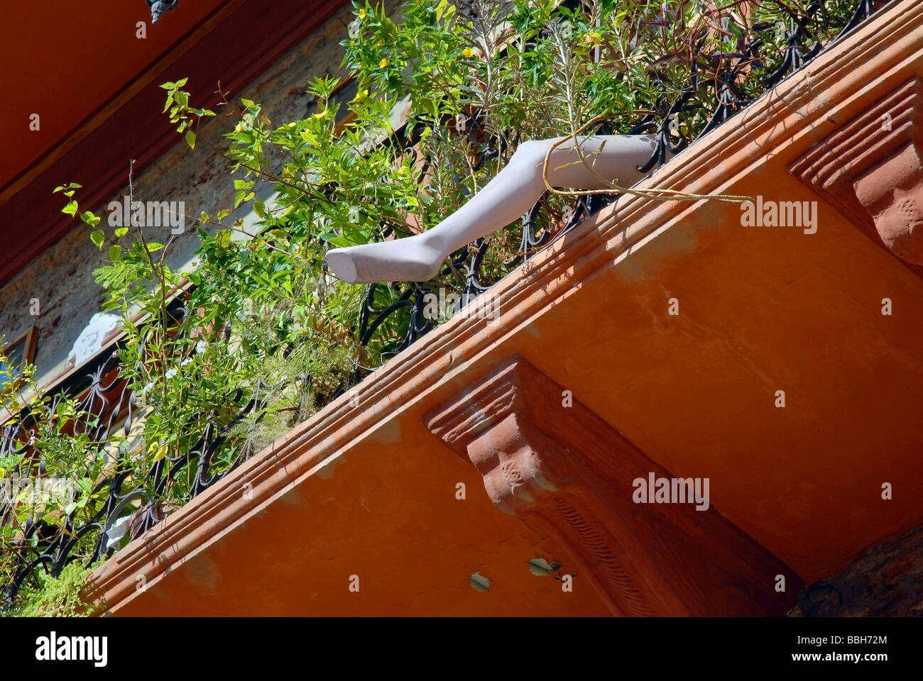 Bild von einem Kunststoff Bein Stockfoto
