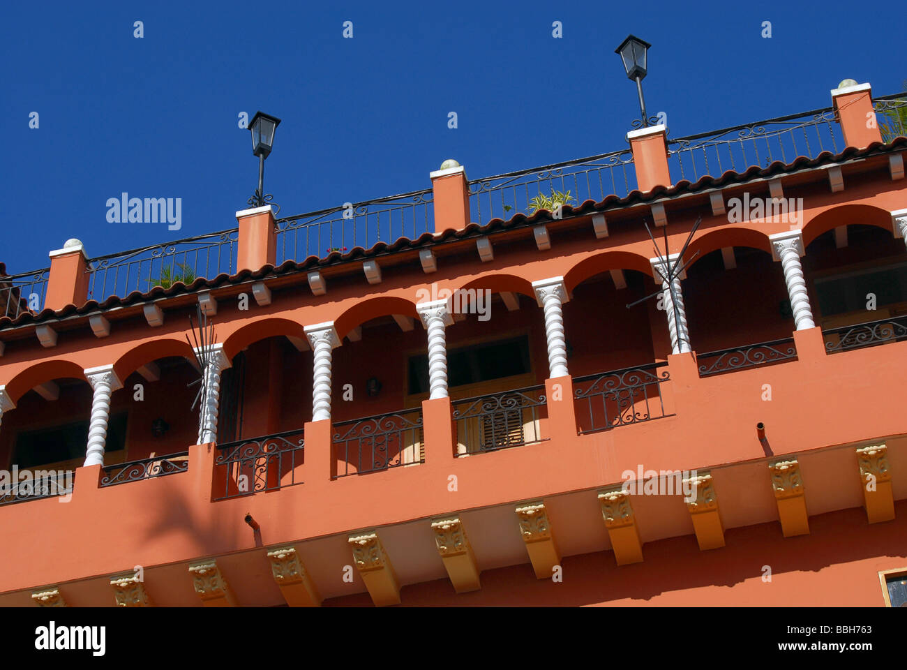 eine Menge von Panama Balkone von oben Stockfoto