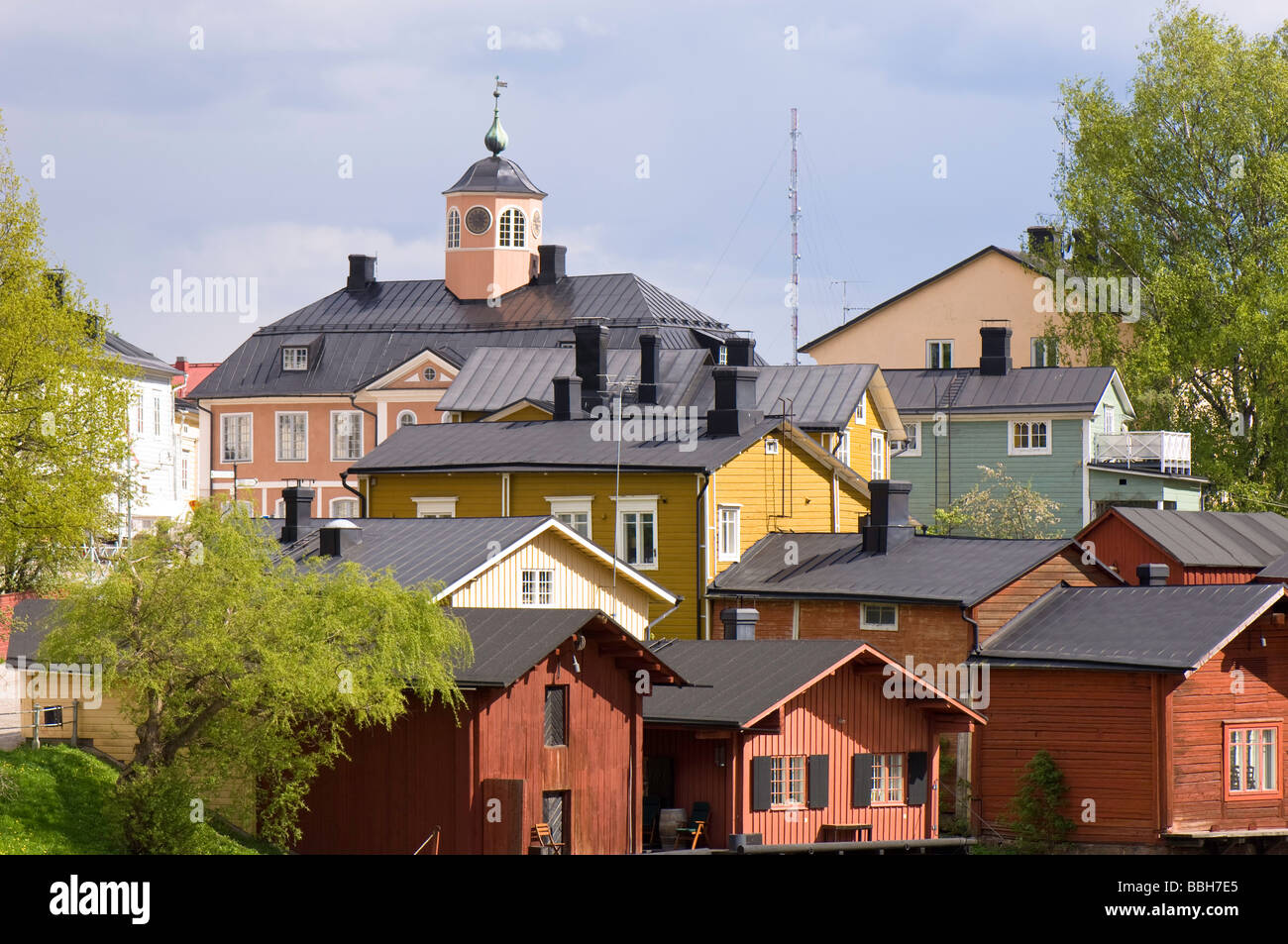 Historische Altstadt in Porvoo, Finnland Stockfoto