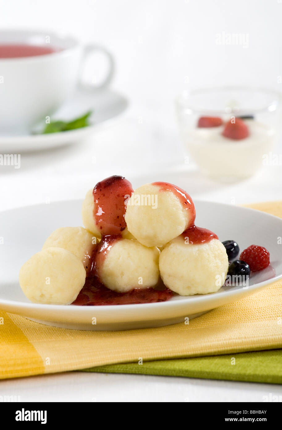 Obstknödel Stockfoto