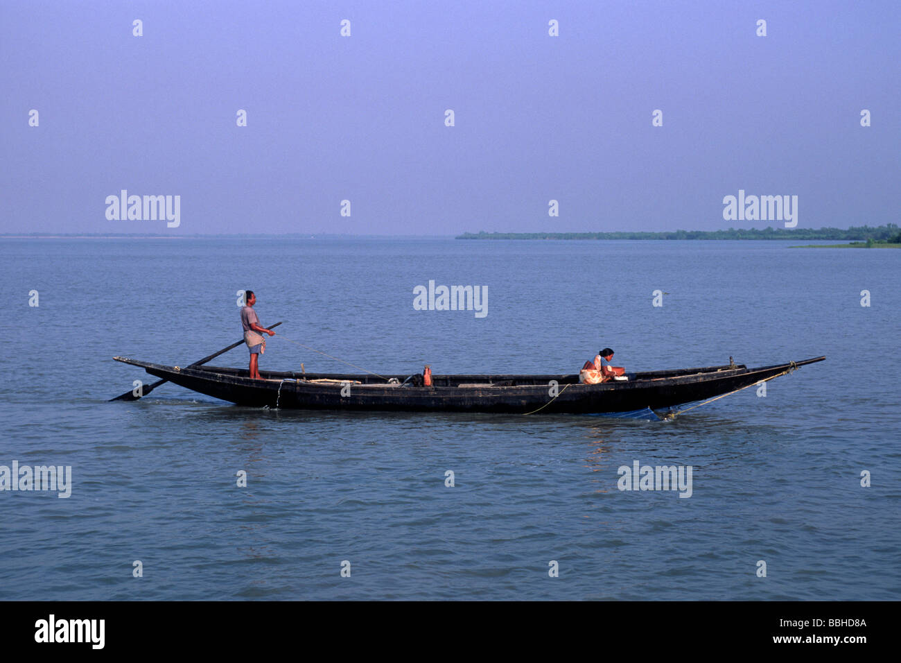 Indien, Westbengalen, Sunderbans, Ganges Delta, Fischer Stockfoto