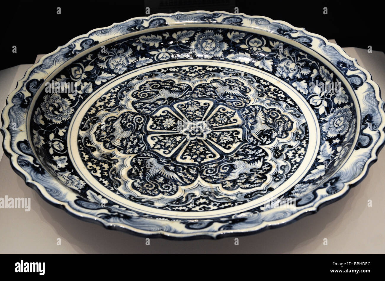 Yuan-Dynastie blauen und weißen Porzellan. Stockfoto