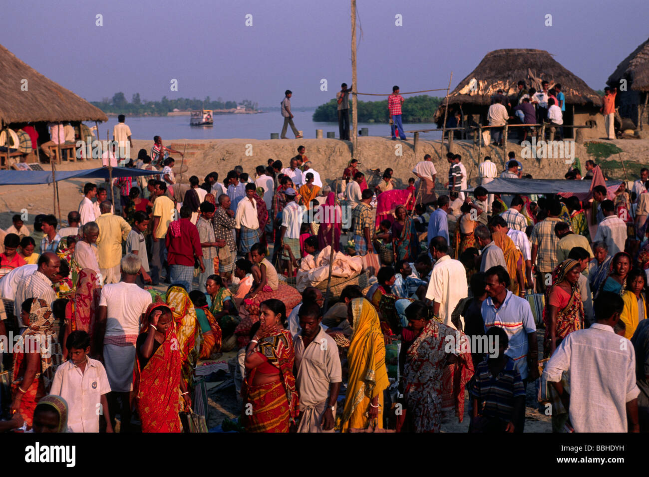 Indien, Westbengalen, Sunderbans, Ganges Delta, Kuminmari Wochemarkt Stockfoto